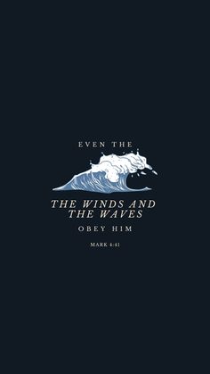 an image of the ocean with waves and bible verses on it, in blue