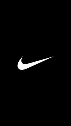 a black and white nike logo on a dark background