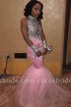 Cocosbride has a great collection of cheap Floor-lengthMermaidEvening Dresses at an affordable price. Welcome to buy high quality MermaidEvening Dresses from us Prom Slay, Dresses Fun, Trumpet Prom Dress, Mermaid Prom Dress, Satin Tulle, Prom Ideas, High Neck Sleeveless, Mermaid Evening Dresses, Dresses Ideas