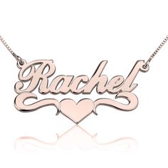 Are you looking for a stylish and timeless piece of personalized jewelry that truly represents you? Look no further than our Name Necklace with Heart. This necklace has been crafted especially for you with your unique name, making it a one-of-a-kind piece that you'll love to wear. It's not only a beautiful piece of jewelry, but it's also a meaningful one that you'll love to wear and cherish for years to come. Plus, it makes a thoughtful gift for someone special. Product Details:Material: High quality solid 925 Sterling SilverThickness: 0.7mm / 0.03″Chain style: Choose between box or cable chainPendant Size: 0.75″ - 2.0″ / 19mm - 51mm | Height : 0.2″ - 0.4″ / 6mm - 11mm Package Includes:1 x Necklace1 x Gift Box Elegant Names, Rose Gold Plate, Necklace With Heart, Nameplate Necklace, Style Box, Unique Names, Meaningful Jewelry, Jewelry Birthday, Name Jewelry