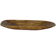 an oval wooden tray on a white background