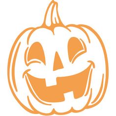 an orange jack - o'- lantern is shown with the word happy on it