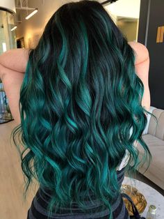 Green Hair Color Ideas, Green Hair Color, Dark Green Hair, Jack Martin, Girl Hairdos, Hair Dye Tips