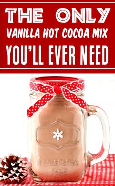 the only vanilla hot cocoa mix you'll ever need is in a mason jar