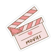 I Love Movies - Brown/pink Sticker by Wlaurence Movie Stickers Aesthetic, Movie Icon Pink, Cinema Stickers, Stickers Printable Cute, Movies Stickers, 2024 Stickers, Movie Stickers, Pink Stickers, Sticker Design Inspiration