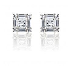 Get #SquareShaped #Diamond #Stud #Earrings in 18k #WhiteGold (1.06ct tw) at $1395 http://ow.ly/jaWI305wgR3 #diamondsale #delicategem #jewelry Cushion Diamond Ring, Dazzling Earrings, Diamond Jewelry Store, Colored Stones, Fancy Diamonds, Best Jewelry Stores, Diamond Stud Earrings, Earring Jewelry, Black Earrings