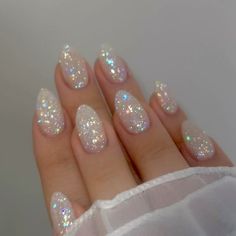 Unghie Sfumate, Her Nails, Sparkle Nails, Sparkly Nails, Elegant Nails, Prom Nails, Classy Nails, Fancy Nails, Chic Nails