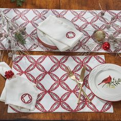 the placemats and napkins are laid out on the table