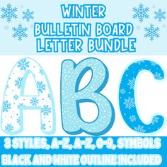 the winter bulletin board letter bundle is available for pre - school and elementary students to use