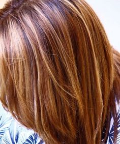 auburn lowlights with blonde highlights - This is pretty cool color, kim. the streaks are so cool! Hair Highlights And Lowlights, Brown Hair With Blonde Highlights, Caramel Hair, Long Red Hair, Honey Hair, Light Hair Color