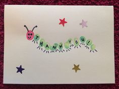 a card with the words happy birthday written on it and a drawing of a caterpillar