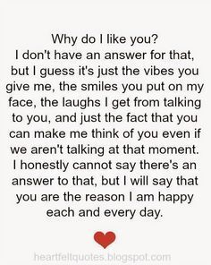 a poem written in black and white with a red heart on the bottom, which reads why do i like you? i don't have an answer for that