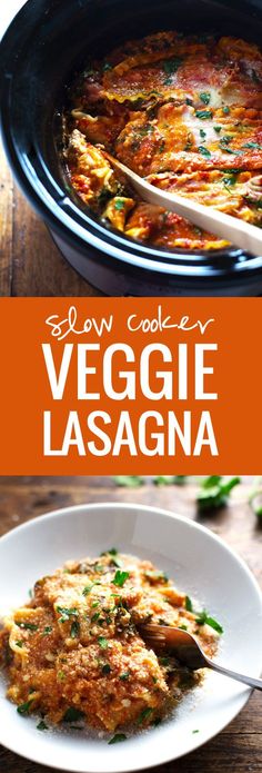 slow cooker veggie lasagna is an easy and delicious side dish