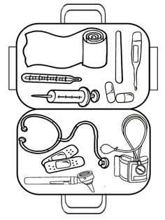 an open suitcase filled with medical supplies and gadgets to be used in the hospital