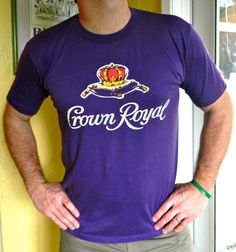 This super soft and thin purple 1980s Crown Royal shirt is in excellent vintage condition (one small light splot at the bottom as shown - not Couple Costumes, Purple Tee, Fashion Board, Small Light, Style Board, Vintage Tshirts