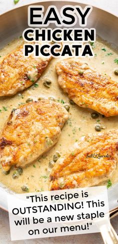 the recipe for easy chicken piccata is out and ready to be eaten on your menu