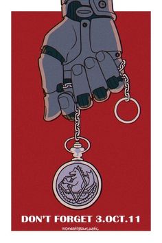 a poster with a hand holding a key chain