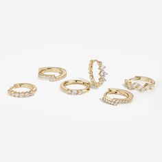 For the girl who sets her own style rules: Meet the Tate earring set. With its six-piece collection of all-asymmetrical pieces, you’re free to create a look that’s uniquely yours. Forget left and right—mix and match to your heart’s content and embrace your own fashion freedom. Created with a sterling silver base and utilizing luxury 14 karat gold plating, this Adorn Luxe hoop earring set can be enjoyed season after season. Elegant Stackable Everyday Earrings, Fine Jewelry Drop Cartilage Earrings, Fine Jewelry Cartilage Drop Earrings, Single Ear Cuff In Fine Jewelry Style, Everyday Stackable Earrings, Elegant Stackable Hoop Earrings, Elegant Stackable Huggie Earrings, Everyday Fine Jewelry Piercings, Hoop Earring Set