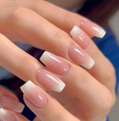 Press On Nails Short Coffin Nude Pink Ombre 24 Pcs False Nails Acrylic, #AD, ##Acrylic, #Advertisement, #False, #Pcs, #Ombre Light Colored Nails, Colored Nail Tips, Nagel Tips, Y2k Nails, Nail Forms, False Nail