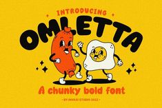 an image of two cartoon characters with the words omletta