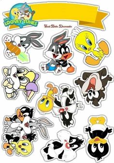 an assortment of cartoon character stickers