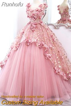 Runhufu Maria Novia Primrose Grass Dark Pink Quinceanera Dresses Flowe Plus Size Ball Gowns, Pink Bride Dress, Dark Pink Quinceanera Dresses, Ball Gowns Fantasy, Ivory Ball Gown, Plus Size Ball Gown, Strapless Wedding Dress Mermaid, Long Bridal Gown, Satin Bridal Gowns