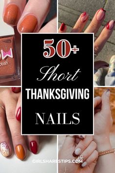 Fall Nails Ideas Autumn Square, Short Thanksgiving Nails, Simple French Tips, Thanksgiving Nails Color, Fall Almond Nails, French Tip Design, Thanksgiving Nail Designs, Thanksgiving Nail Art, Thanksgiving Nail