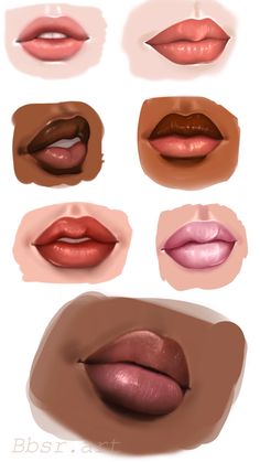 Lip Drawings digital art digital illustration Skin Tones Drawing Reference, African Lips Drawing, Shading Lips Drawing, Black Lips Drawing Reference, Black Skin Drawing, Lips Art Reference, Black Lips Drawing, Lips Art Drawing