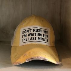 Don't Rush Me Vintage Distressed Hat - Ocean Green Ocean Green Color, Funny Trucker Hats, Camping Hat, Patriotic Hats, Best Fragrance For Men, Ocean Green, Vintage Baseball Caps, Distressed Hat, Ocean Colors