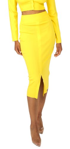 Fabric Yellow, Knit Skirt, The Natural, Soft Knits, Midi Length, Knitted Fabric, Knit Fabric, Pencil Skirt, Fashion Forward