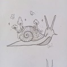 nature art on snail Small Snail Drawing, Snail Sketch Simple, How To Draw A Snail, Snail Drawing Simple, Nature Drawings Simple Sketch, Snail Drawings, Cute Snail Drawings, Snail Doodle, Snail Drawing