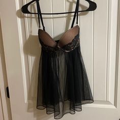 Victoria’s Secret Black Nightie Nwot 32dd Victoria's Secret Black Sheer Sleepwear, Black Fitted Sheer Sleepwear, Black Underwire Sleepwear For Loungewear, Black Nightie, Women's Intimates, Fashion Inspo Outfits, Victoria’s Secret, Victoria's Secret, Fashion Inspo