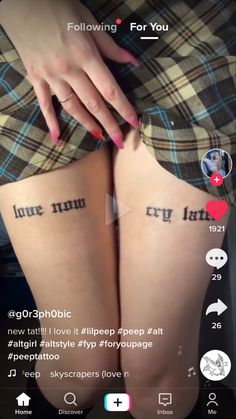 Love Now Cry Later Tats, Ghost Girl Tattoo Lil Peep, Peep Lyrics Tattoo, Lil Peep Lyrics Tattoo, Lil Peep Tattoo, Word Tattoo Ideas, Emo Tattoos, Hippie Tattoo, Tattoo Lettering Styles