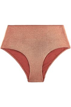 Infuse your swimwear collection with glamour and style with the Sunlight Glow High Waist Bikini Bottom. Made from shimmering metallic material, this modern and comfortable brief offers good coverage while highlighting your hips and accentuating the shape of your buttocks. The gold-coloured plate with the Aubade logo adds a subtle touch of luxury at the back.• Designed in France by Aubade.• Luxury bikini bottom.• Rose gold with a modern touch.• Shiny stretch knit with a laminated look.• High-waisted fit.• Slightly high-cut shape.• Logo plate in golden zamak at the back.• Covering and very comfortable.• Composition: mesh (83% polyamide, 17% elastane, lining (85% polyester, 15% elastane).• Hand wash only. Men Nightwear, Demi Bras, High Waisted Briefs, Full Cup Bra, Swimwear Collection, Metallic Colors, The Shape, High Cut, Stella Mccartney