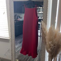 Never Worn Red Midi Fishtail Dress From Lulus. Extremely Comfy And Flattering! No Flaws & True To Size. High Neck. Red Midi, Lulus Dresses, Fishtail Dress, Lulu Dresses, Wearing Red, Colorful Dresses, High Neck, Midi Dress, Womens Dresses