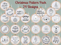 the christmas pattern pack is available for all of your embroidery needs to be sewn