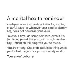 Relapse Quotes, Speak Your Truth, End The Stigma, Mental Health Facts, Awareness Quotes, Always Here For You, Recovery Quotes, Self Healing Quotes, Lets Talk