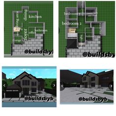 four different views of the same house