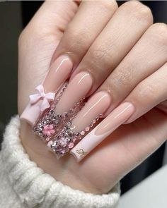 Simple Acrylic Nails, French Acrylic Nails, Classy Acrylic Nails, Pretty Gel Nails, Long Acrylic Nails Coffin, Acrylic Nails Coffin Pink, Nails Only