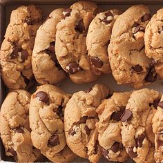 chocolate chip cookies arranged in a rectangle