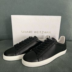 Brand New With Box Size 5.5 Luxury Low-top Sneakers For Work, Chic Formal Low-top Sneakers, Chic Formal Leather Sneakers, Stuart Weitzman Shoes, Leather Sneakers, Stuart Weitzman, Womens Shoes Sneakers, Shoes Sneakers, Women Shoes