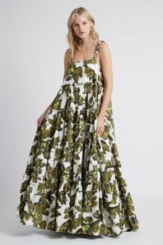 Aje Oasis Strap Maxi Dress Olive Leaf Green Braided Straps Tiered Size 4 | eBay Strap Maxi Dress, Types Of Braids, Hip Clothes, Home Clothing, Flowy Maxi Dress, Maxi Dress Online, Olive Leaf, Dress Crafts, Dyed Dress