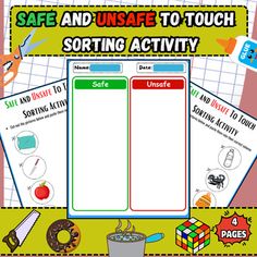 Engage young learners in a hands-on exploration of safety with our "Touch with Confidence" sorting activity. This cut and paste resource encourages children to differentiate between items that are safe and unsafe to touch. With vibrant visuals and interactive elements, this educational activity promotes safety awareness and critical thinking skills. Ideal for early childhood educators, parents, or homeschoolers. Download now to turn learning about safe and unsafe touches into a fun and education Study Skills Activities, Safety Awareness, Sorting Activities, Skills Activities, Critical Thinking Skills, Study Skills, To Touch, Childhood Education, Cut And Paste