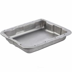 an empty metal pan on a white background