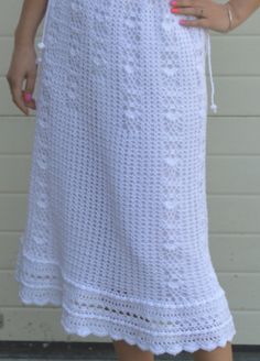 White Crochet Lace Summer Skirt, White Crochet Lace Skirt For Summer, White Bohemian Crochet Maxi Dress, White Maxi Dress With Crochet Trim, White Lace Maxi Skirt For Beach, White Bohemian Crochet Skirt, White Crochet Bohemian Skirt, Bohemian White Maxi Skirt With Lace Trim, White Lace Trim Maxi Skirt For Wedding