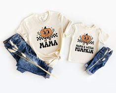 Mama and Mamas Little Pumpkin Toddler tee shirt and baby bodysuit.  Please check size charts before ordering! * 100% Cotton * Our products are unisex * Follow care instructions How to Order: * Choose product from the drop down menu. Make sure to check the size chart before ordering. Enter Name and Due date in the personalization box. Products are expected to arrive in 5-10 business days Returns & Exchanges are not accepted. We reserve the right to limit our love it guarantee to one item.  If you Spice Girls Shirt, Fall Shirts For Women, Mommy And Me Shirts, Baby Spice, Kids Tee Shirts, Mommy And Me Shirt, Mom Life Shirt, Pumpkin Shirt, Girl Shirt