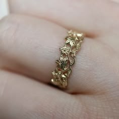 Antique Style Crown Ring Botanical Vintage Wedding Band in | Etsy French Rings Vintage, Delicate Adjustable Flower Ring For Wedding, Delicate Flower Ring For Weddings, Nature-inspired Flower Wedding Rings, Adjustable Filigree Ring With Intricate Design For Wedding, Adjustable Intricate Filigree Ring For Wedding, Yellow Gold Flower Ring With Intricate Design For Wedding, Adjustable Yellow Gold Flower Ring For Wedding, Delicate Gold Flower Ring For Wedding