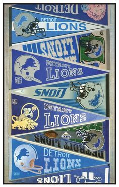 the detroit lions and detroit lions football pennants