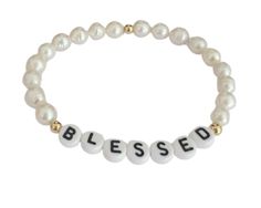 Embrace your blessings with this stunning Pearl Bracelet. Each delicate Pearl represents a symbol of purity, wisdom, and spiritual growth. Let this beautiful piece serve as a constant reminder of the blessings that surround us and the infinite potential within. 8mm quality freshwater pearls gold plating stretch bracelet handmade available in a variety of sizes Classic White Jewelry With Si Clarity, Everyday Inspirational Round Bead Jewelry, Everyday White Pearl Stretch Bracelet, 8mm Beaded Bracelets For Blessings, 8mm Beads Bracelet For Blessing, Inspirational Hypoallergenic Round Bead Jewelry, White Hypoallergenic Rosary Bracelet For Everyday, Classic Personalized White Pearl Bracelet, Everyday Hypoallergenic White Rosary Bracelet