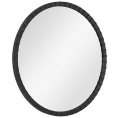 a round mirror on a white background